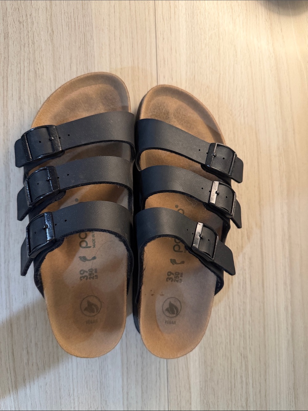 Birkenstock Black Triple-Buckle Slide Sandals - Picture 2 of 3